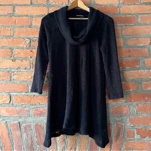 DKNY Jeans Black Cowl Neck Tunic Pullover Sweater, size M